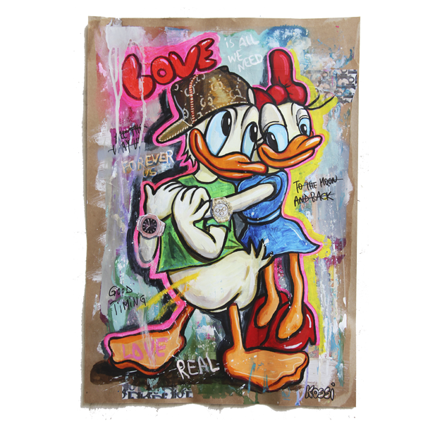 Donald and Daisy Love – Original Pop Art Painting on Canvas