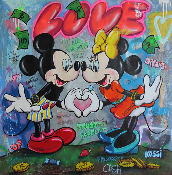 Mickey und Minnie Liebesherz