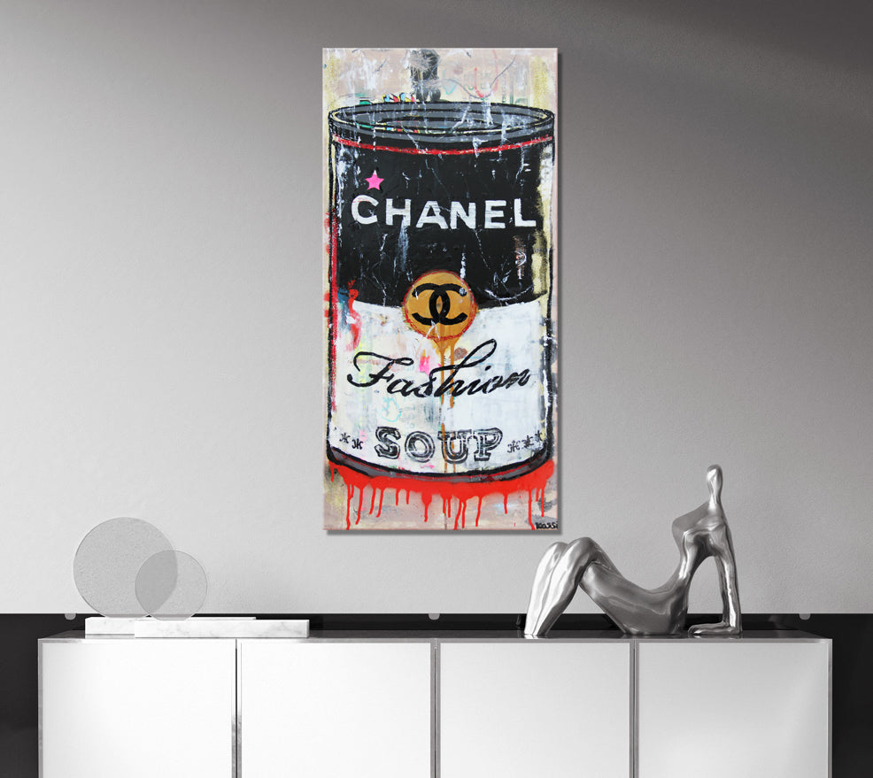 Chanel Fashion Soup | Pop Art Canvas Print 40 × 60 cm | Kristin