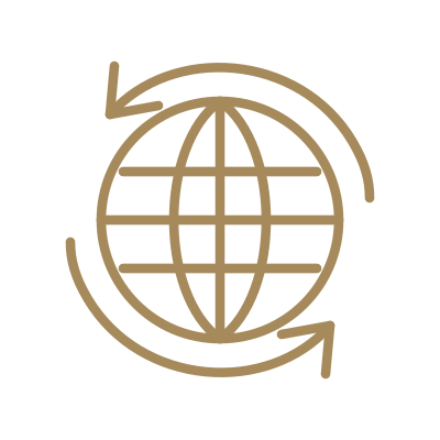 worldwide-shipping gold icon