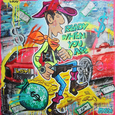 Sculpture Pop Art Lucky Luke - Street Art Graffiti Français Par Spyddy