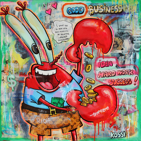 Mr. Monopoly No Limit Lifestyle by Kristin Kossi (2020) : Painting Acrylic,  Colored Pencil on Canvas - SINGULART
