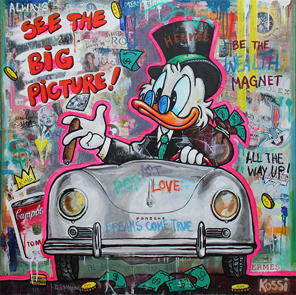 Mr. Monopoly No Limit Lifestyle by Kristin Kossi (2020) : Painting Acrylic,  Colored Pencil on Canvas - SINGULART